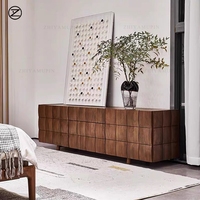 Nordisches Sideboard aus schwarzem Walnussholz, TV-Schrank, komplett aus Massivholz, minimalistisch, für kleine Wohnzimmer, Aufbewahrung, kreativer Hochschrank, anpassbar