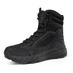 DF22 AS33 2706 Black PU Leather Tactical <b>Boots</b> Waterproof Breathable Non-Slip Durable Outdoor <b>Hiking</b> Shoes All Seasons High Top - Product Image 4