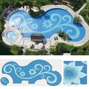 Hasin American Style Swimming Pool Private House Individualized PatternPicture Glass Mosaic Tile