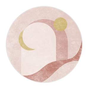 Tapis rond de luxe à motif géométrique, imitation cachemire, antidérapant, pour chaise de bureau, pour espace de travail - Product Image 2