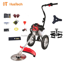 Cortacésped y desbrozadora profesional de gasolina de 2 tiempos y 21V con motor monocilíndrico de 1KW, de empuje manual y dos ruedas para bricolaje. - Product Image 4