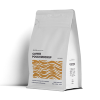 Sac d'emballage pour grains de café à fond plat réutilisable avec logo personnalisé, adapté aux aliments et au café