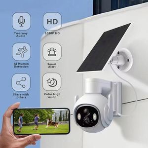 3MP ngoài trời năng lượng mặt trời Máy ảnh đầy đủ màu sắc tầm nhìn ban đêm hình người theo dõi <span class=keywords><strong>wifi</strong></span> 4 gam Mạng Camera An Ninh - Product Image 3