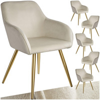 Fauteuil d'hôtel capitonné classique du milieu du siècle, tissu en velours, pieds en métal, chaises de salle à manger pour la maison, la cuisine