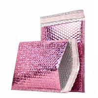 Enveloppe à bulles rouge brillante rembourrée d'air personnalisée votre logo imprimé rose enveloppes à bulles courrier livraison paquet vêtements sac d'expédition