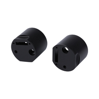 Pièces de caméra personnalisées en aluminium usinées CNC, alignement précis, usinage et perçage OEM, finition noire brillante, tolérance précise