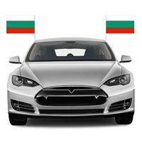 Drapeau de voiture de la Bulgarie 30x45cm en polyester durable pour affichage automobile, assurance, éducation, agence de voyage
