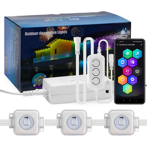 RGBIC Aleros Lámparas de pared <span class=keywords><strong>WiFi</strong></span> APP Control <span class=keywords><strong>LED</strong></span> Exterior Navidad Jardín Punto Iluminación APP Control <span class=keywords><strong>LED</strong></span> <span class=keywords><strong>Smart</strong></span> <span class=keywords><strong>LED</strong></span> <span class=keywords><strong>Strip</strong></span> Lights - Product Image 1