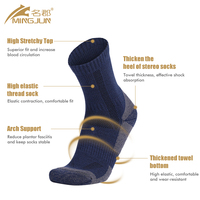 Chaussettes de course en laine mérinos tricotées personnalisées avec logo, haute élasticité, respirantes, thermiques, antidérapantes, pour l'hiver, vente en gros