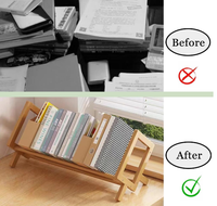 Hot Selling Wood Tilting Bookcase Desktop Book Shelf Organizer Bookshelves Storage Rack for CDs/Magazine/Books Display