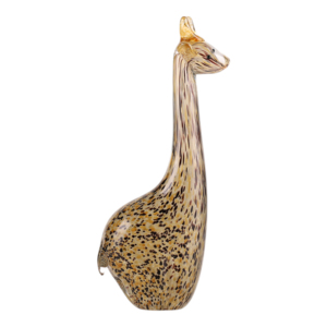 Scultura di giraffa in vetro, statuetta artistica di animale per esporre su scaffale o tavolino, decorazione moderna per la casa - Product Image 1