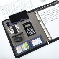 Carpeta de Archivos de Cuero PU con Logotipo Personalizado para Suministros de Oficina, Carpeta de Documentos A5 A4 con 4 Anillas, Portafolio con Cremallera