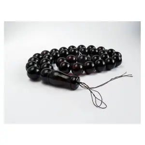 Perles de prière malaisienne, couleur cerise noir mat, fait à la main, ambrées baltique, Tespih, pour prière islamique, tailles 23.5mm