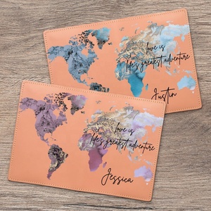 ฝาครอบหนังสือเดินทางหนัง PU เกรดดีพิมพ์ลายแผนที่หลากสีสไตล์เรียบง่ายสำหรับทุกเพศ - Product Image 6