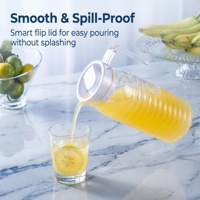 Pichet à eau en plastique PC épaissi, grande capacité 1,1 L, résistant à la chaleur, pour restaurant et maison, personnalisable