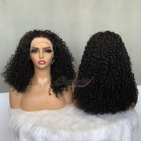 Perruque Courte Brésilienne Bob Pas Chère avec Dentelle Frontale HD, Perruques Frontales en Dentelle HD Cheveux Humains Bouclés Pixie Sans Colle, Perruques Entièrement en Dentelle HD pour Femmes Noires