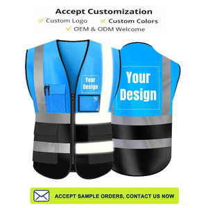 سترة أمان متعددة الجيوب عالية الوضوح للبناء والعمل الشاق مع أشرطة عاكسة وشعار قابل للتخصيص بالجملة - Product Image 1