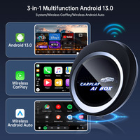 Adaptador Inalámbrico Carplay para Vehículos Fuallwin, Tarjeta SIM 4G TF, Adaptador ApplePie, Car Play AI Box, CarPlay a Android con Pantalla LCD de 2.1 Pulgadas