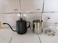 Bouilloire en acier inoxydable de 350ml 600ml pour café à col de cygne