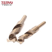 Foret HSS Deming de haute qualité, 1/2 pouce, tige réduite, couleur laiton cobalt, pour percer l'aluminium, le cuivre, le bois, l'acier inoxydable