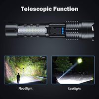 Haute puissance Linterna blanc LED lampe de poche tactique Rechargeable 30W lampe torche Portable Zoomable lumière étanche longue portée