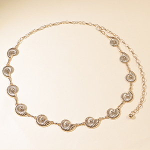 สร้อยคาดเอวผู้หญิงแบบเปลือกหอยสีทอง โลหะผสมสังกะสี ชั้นเดียว สไตล์พังก์ชายหาด - Product Image 6