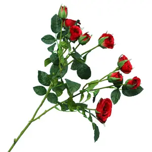 Bouquet Offre Spéciale de roses faites à la main de 72cm à 9 têtes de roses artificielles pour la décoration de la maison
