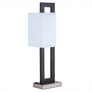 Lámpara de Mesa Cuadrada con Enchufe para Decoración del Hogar, Dormitorio, Vestíbulo de Hotel, Habitación de Hotel - Product Image 1