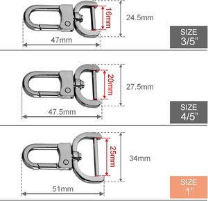 Pack Inch Detachable Snap <b>Hook</b> Swivel Clasp Metal Lobster Claw Clips Clasp With Screwdriver For Replacement Purse Keychain Hardw - Product Image 2