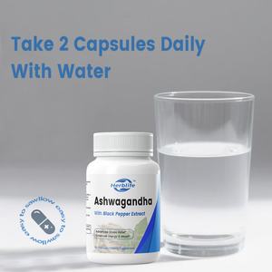 Compléments alimentaires à base d'ashwagandha en marque privée OEM, capsules de poudre d'ashwagandha extra-fortes avec du poivre noir - Product Image 4