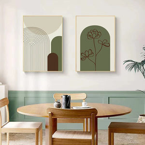 Nordischer Ins-Stil Geometrisches Abstraktes Kristallporzellan Gold/Schwarz Gerahmtes Wohnzimmer Sofa Hintergrund Wandbild Morandi Gemälde - Product Image 4