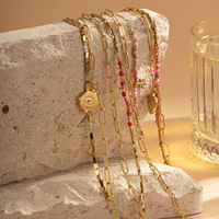 Bracelet jonc en acier inoxydable avec cœur massif, accessoires de bijoux en or 18 carats pour femmes, vente en gros, bracelets à maillons de chaîne tendance