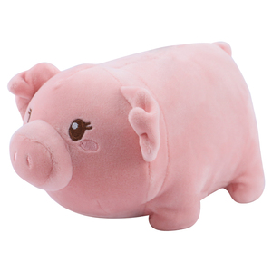 Doudou en peluche cochon brodé, doux et rond, avec doublure en maille, unisexe pour bébés et tout-petits, décoration de chambre d'enfant - Product Image 3