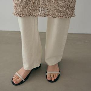 Sandalias de cuero genuino con diseño de nicho, patchwork y detalle fruncido, de una sola tira, para mujer, novedad de verano, con tacón grueso y punta redonda, tipo botín deslizante. - Product Image 4