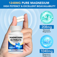 Capsules de glycinate de magnésium pour femmes, soutient la force osseuse, la relaxation musculaire et la santé cardiaque, complément nutritionnel pour le bien-être