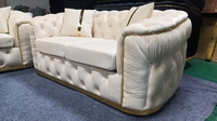 WINFORCE Chesterfield-Luxussofa im europäischen Stil italienisches Sofa aus Samt modernes Sofa Couches Wohnzimmer Sofa-Set Möbel