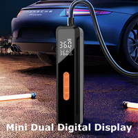 Compresseur d'air de pompe de pneu de voiture numérique sans fil Mini pompe à air électrique Gonfleur de pneu de voiture Compresseur d'air 6000mAh Portable pour voiture