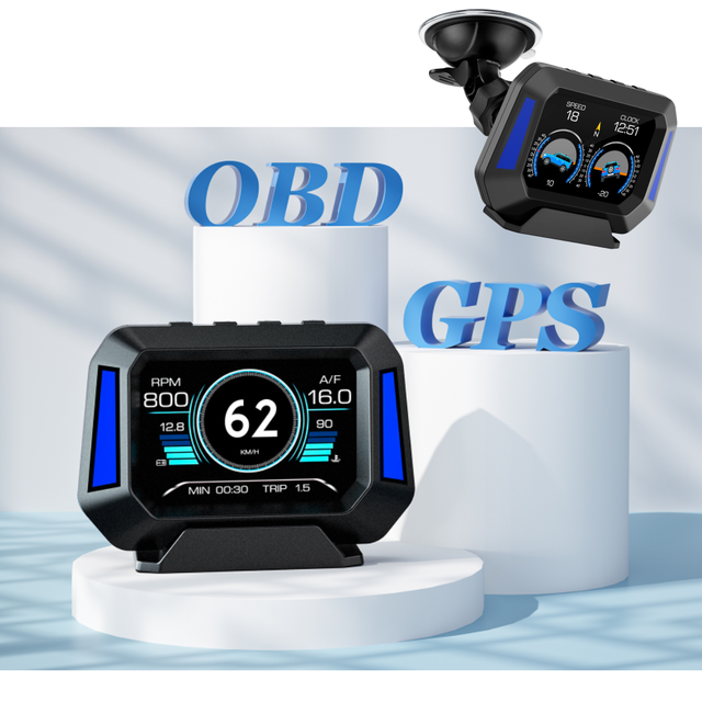 Car HUD P21 Head up Display OBD2 GPS Auto Meter Overspeed Alarm Speedometer Car Accessories