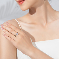 Bague en argent S925 plaqué platine avec moissanite ovale taille œuf de pigeon, style léger et luxueux, super étincelante, cadeau de mariage, ajustement parfait