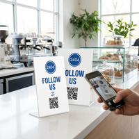 Support de table NFC en acrylique étanche, programmable par URL, personnalisé en usine, avec puce RFID 13,56 MHz pour avis Google