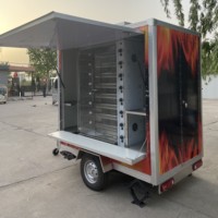 Nouvelle Remorque Food Truck Mobile au Design Moderne avec Rôtissoire à Poulet, Chariots de Restauration Rapide pour Street Food, Hot-Dogs, Bonbons, Frites, 220V