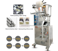 Machine d'emballage de sachets liquides pour boissons et produits chimiques à haute productivité, à remplissage par gravité, en forme de tambour, contrôlée par un moteur PLC automatique