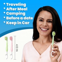 Mini brosse à dents 5 en 1 à nano-brins pour le voyage avec dentifrice intégré et perle rafraîchissante à la menthe – Fabricant de brosses à dents en marque blanche