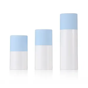 Popüler losyon pompa şişesi ile silindirik 30ml beyaz PP plastik havasız pompa şişesi