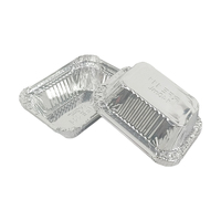 Contenant rectangulaire en aluminium argenté de 140 ml, mini-boîte à sauce jetable, emballage épaissi résistant à la chaleur pour la cuisson et le barbecue