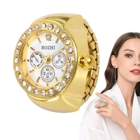 Vintage Punk doigt montre Mini bracelet élastique alliage montres Couple anneaux bijoux horloge rétro romain Quartz montre anneaux femmes hommes