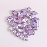 Strass en cristal de verre de haute qualité, 24 pièces, formes et tailles variées, à sertir, pour accessoires de couture DIY, vêtements et robes de mariée