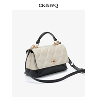 Sacs à main de créateur bicolores matelassés losanges avec poignée supérieure et empiècements contrastants, sacs bandoulière pour femme