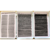 Kit de Pestañas de Visón Sintético Premium Hechas a Mano, Extensión de Pestañas en Racimo DIY de Triple Pliegue, Mega Volumen 10D-20D, 48 Filas, Estilos Personalizables