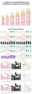 Kit de champú para pestañas, botella de champú rosa con logotipo propio, 60ml, venta al por mayor - Product Image 6